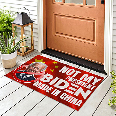 Alternative view of Not My President Biden Made in China Funny Political Decorative Doormat - Anti Biden Welcome Mat