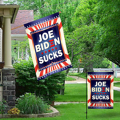 Alternative view of Joe Biden Sucks Flag Anti Biden Not My President Outdoor Indoor Decorative Garden Flag - House Flag