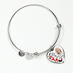 Custom Photo Memorial Cardinal Heart Necklace - I'll Hold You in My Heart Personalized Photo Engraving Memorial Heart Necklace