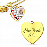 Custom Photo Memorial Cardinal Heart Necklace - I'll Hold You in My Heart Personalized Photo Engraving Memorial Heart Necklace