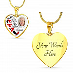Custom Photo Memorial Cardinal Heart Necklace - I'll Hold You in My Heart Personalized Photo Engraving Memorial Heart Necklace
