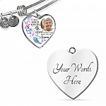 Custom Photo Memorial Butterfly Heart Necklace - I'll Hold You in My Heart Personalized Photo Engraving Memorial Heart Necklace