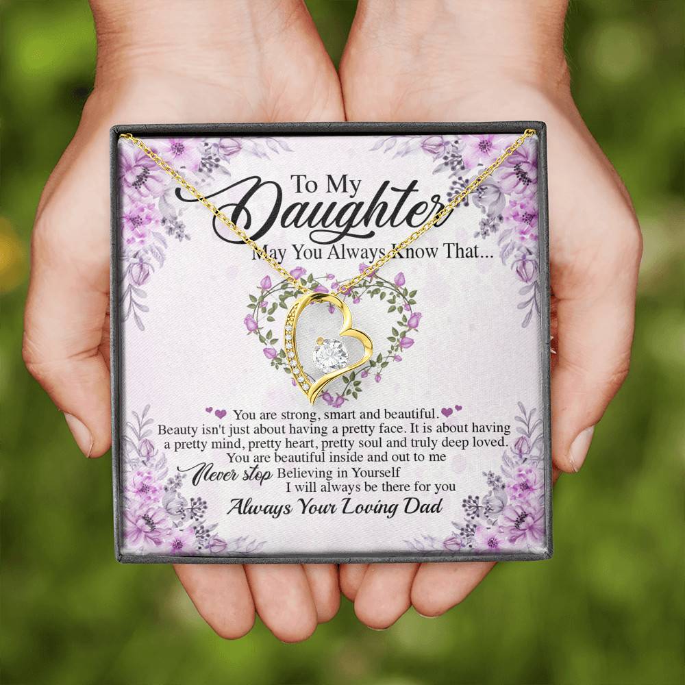 Personalized Gift From Dad To My Daughter Saying Always Remember You Are Forever Love Necklace - Daughter Inspirational Necklace