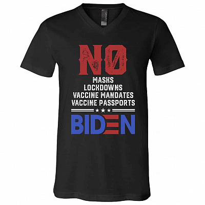 biden, Black, V-Neck T-Shirt