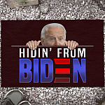 Hidin from Biden Doormat Funny Hiding from Biden Anti Biden Entrance Indoor Outdoor Decorative Doormat