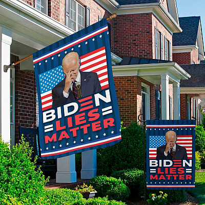 Alternative view of Biden Lies Matter Decorative Garden Flag - Indoor Outdoor Flag - House Flag - Impeach Joe Biden Flag