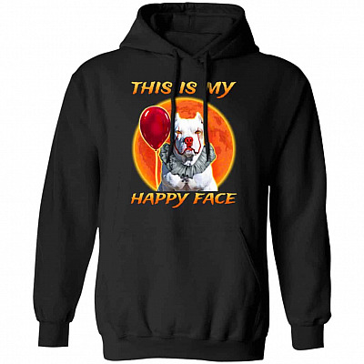 This Is My Happy Face Funny Pitb2, Black, Hoodie