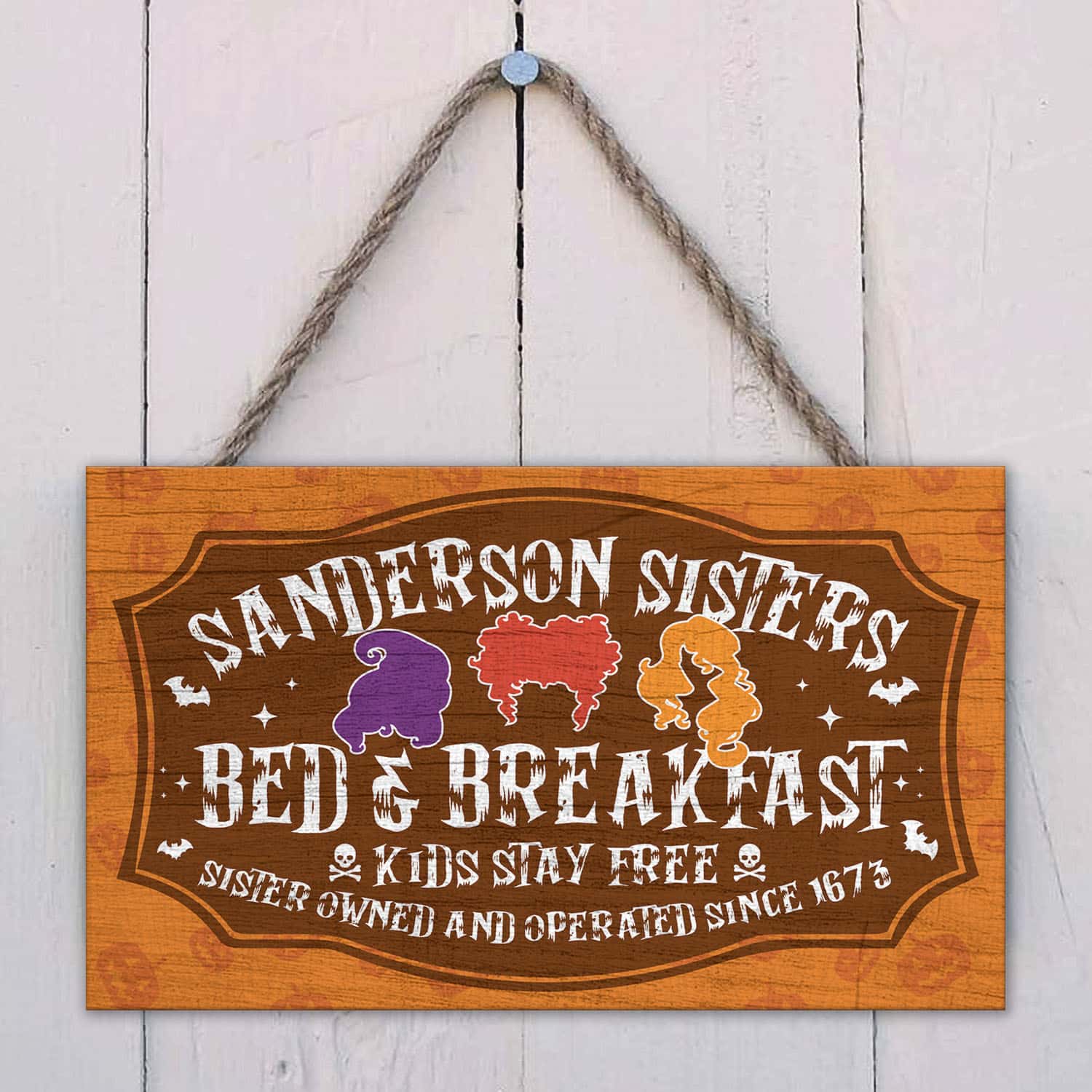 57 HG. Hocus Kids Stay Free Door Sign Mockup 2