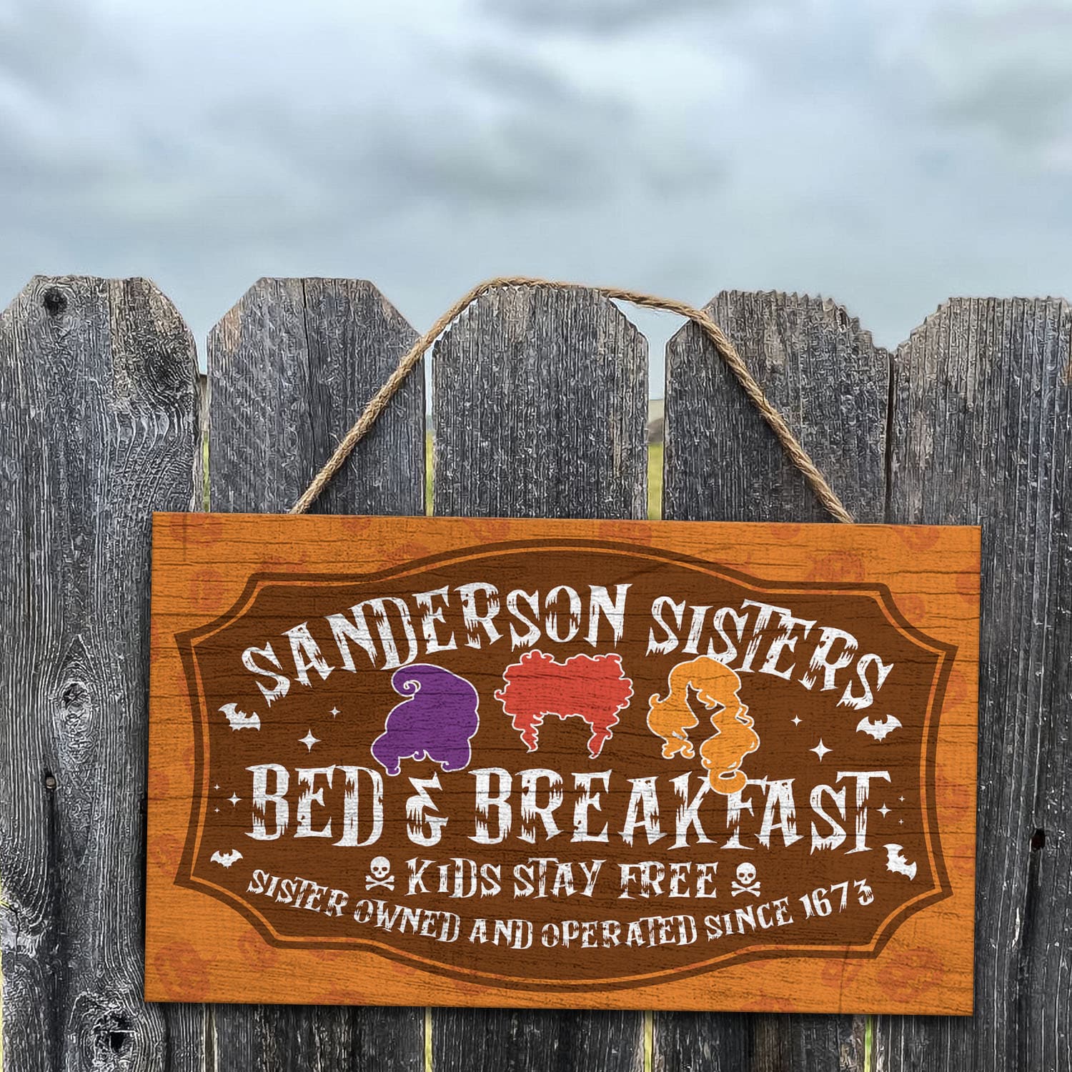 57 HG. Hocus Kids Stay Free Door Sign Mockup 7