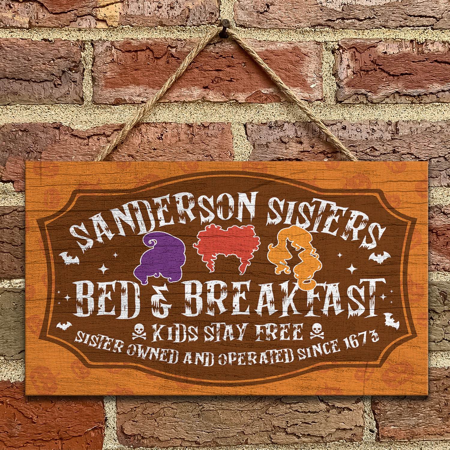 57 HG. Hocus Kids Stay Free Door Sign Mockup 9