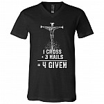 cross, Black, V-Neck T-Shirt cross, Black, V-Neck T-Shirt