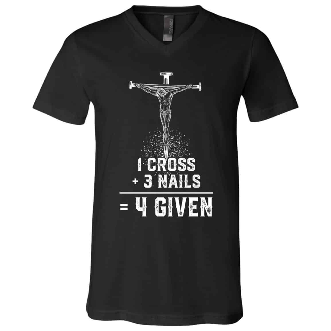 cross, Black, V-Neck T-Shirt cross, Black, V-Neck T-Shirt