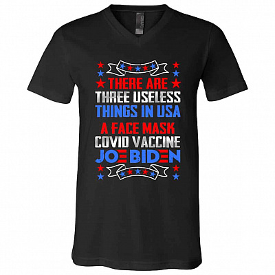 There Are Three Useless Tshirt, Black, V-Neck T-Shirt