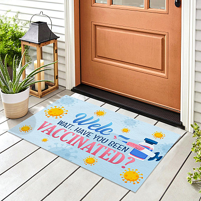 Alternative view of Welc Wait Have You Been Vaccinated Doormat Proud Vaccinated Entrance Indoor Outdoor Decorative Doormat