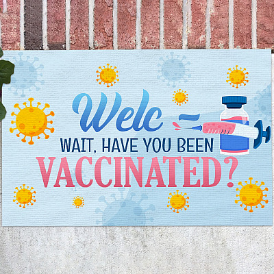 Welc Wait Have You Been Vaccinated Doormat Proud Vaccinated Entrance Indoor Outdoor Decorative Doormat