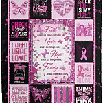 Breast Cancer, White, Cozy Plush Fleece Blanket - 50x60