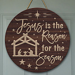 7LV. Jesus is The Reason Circle Doorsign (5) Door Sign Mockup 9