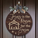 7LV. Jesus is The Reason Circle Doorsign (5) Door Sign Mockup 7