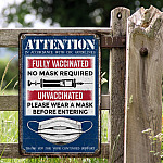 6KNG. Attention unvaccinated (5) Metal Sign Mockup 2