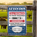 6KNG. Attention unvaccinated (5) Metal Sign Mockup 5