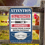 6KNG. Attention unvaccinated (5) Metal Sign Mockup 6