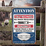 6KNG. Attention unvaccinated (5) Metal Sign Mockup 7