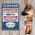 6KNG. Attention unvaccinated (5) Metal Sign Mockup 9