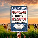 6KNG. Attention unvaccinated (5) Metal Sign Mockup 14