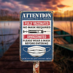 6KNG. Attention unvaccinated (5) Metal Sign Mockup 15