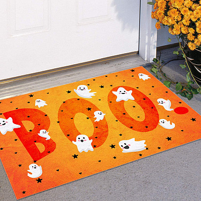 Alternative view of Boo Ghost Halloween Outdoor Indoor Doormat - Funny Halloween Welcome Mat - Fall Front Doormat Rug