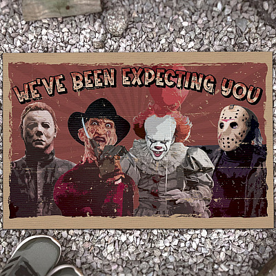 We Have Been Expecting You Halloween Horror Characters Decorative Doormat - Outdoor Indoor Doormat