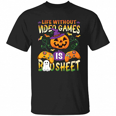 3KT. Life Without Video Games Is Boo Sheet Tee, Black, Unisex T-Shirt
