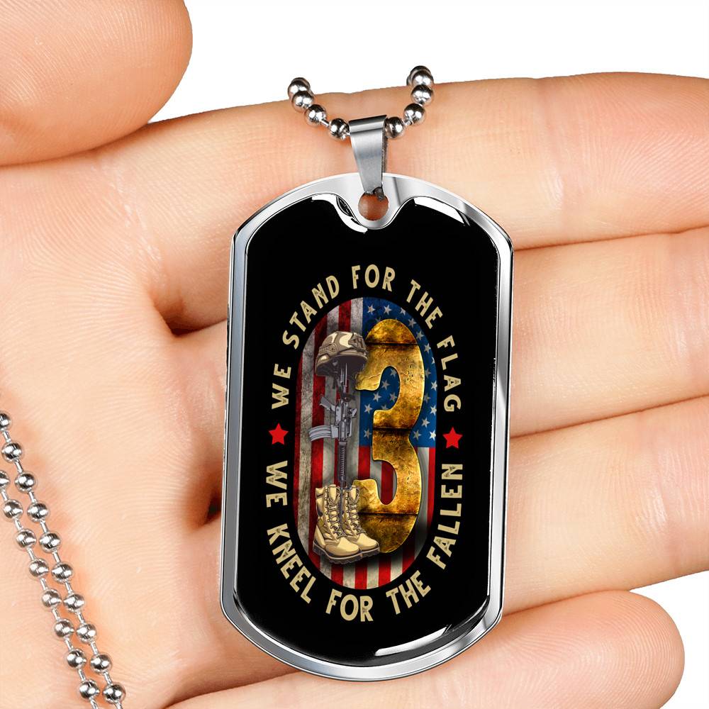 Never Forget 13 Fallen Soldiers Dog Tag Necklace - We Stand For The Flag Kneel For The Fallen 13 Heroes Dog Tag Necklace