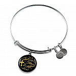Cross God Is Within Her She Will Not Fall Psalm 46 5 Christian Circle Pendant Necklace - Bangle