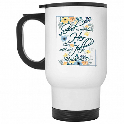 14 oz. White Travel Mug