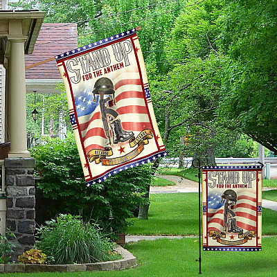 Alternative view of Stand up For the Anthem Because It Stands for Something Outdoor Indoor Decorative Garden Flag - House Flag - Wall Flag