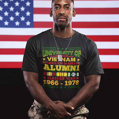 Alternative view of Custom Year University Of Vietnam School Of Warfare Alumni T-Shirt - Vietnam Veteran Hoodie - Sweatshirt