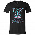 cna, Black, V-Neck T-Shirt