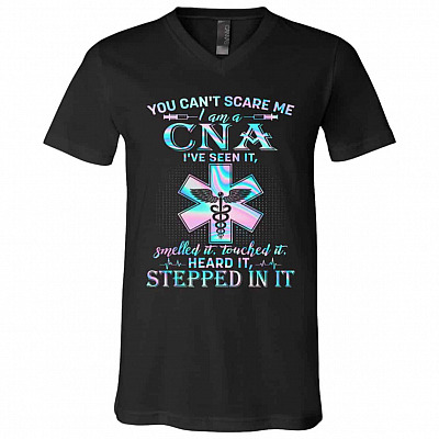 cna, Black, V-Neck T-Shirt