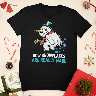 Funny How Snowflakes Are Really Made T-Shirt - Funny Christmas Snowman Shirt