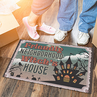 Friendly Neighborhood Witch's House Doormat - Outdoor Indoor Doormat