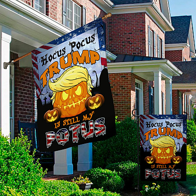 Alternative view of Halloween Trump Still Is My Potus Decorative Garden Flag - Indoor Outdoor Flag - House Flag
