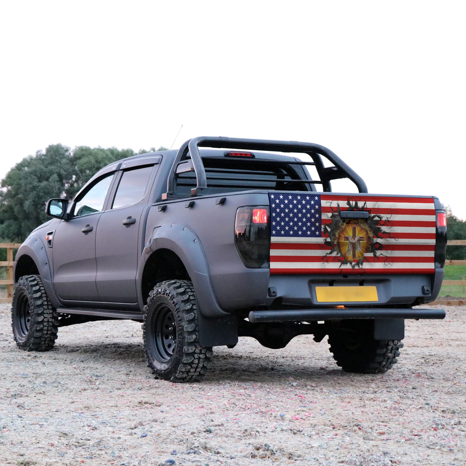 3O. Jesus Cross (4) Tailgate Wrap Mockup 15