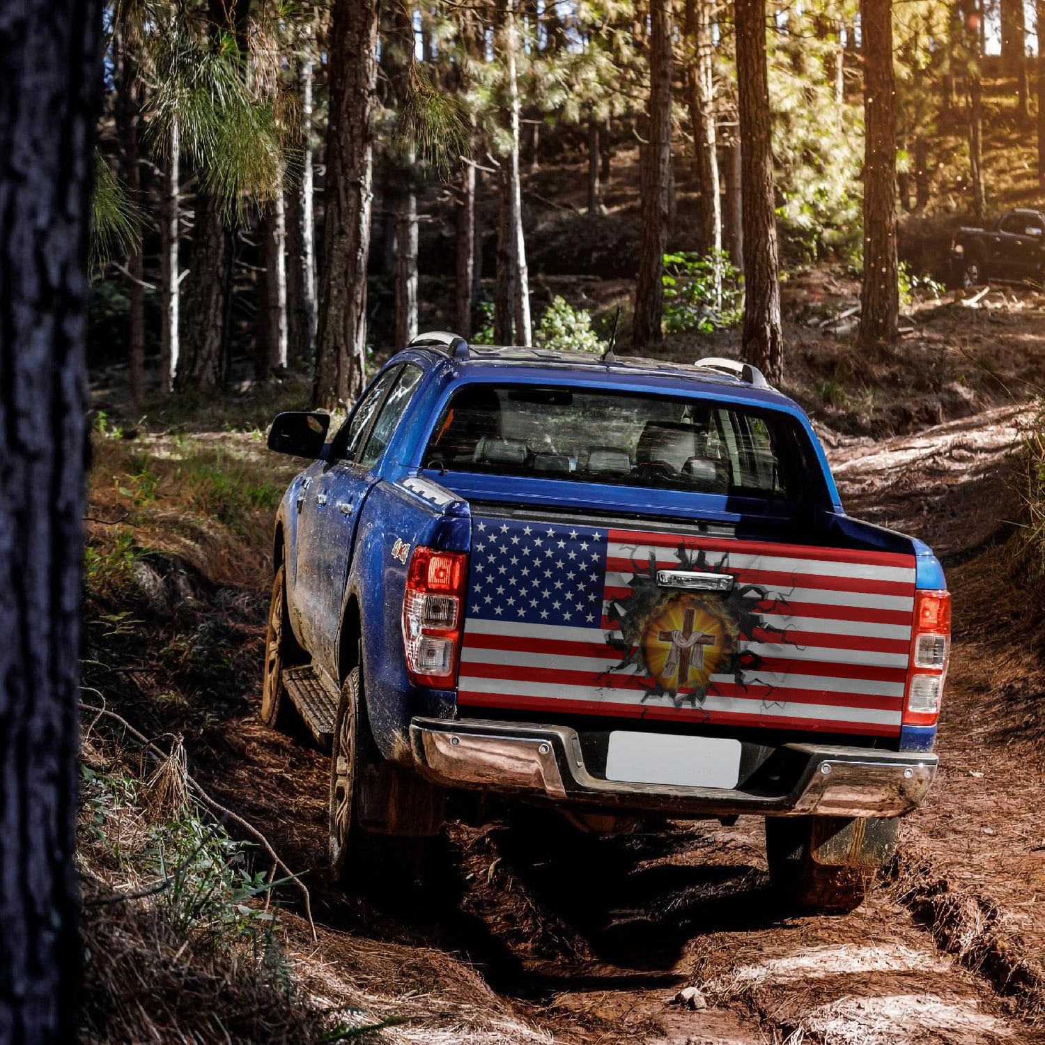 3O. Jesus Cross (4) Tailgate Wrap Mockup 16