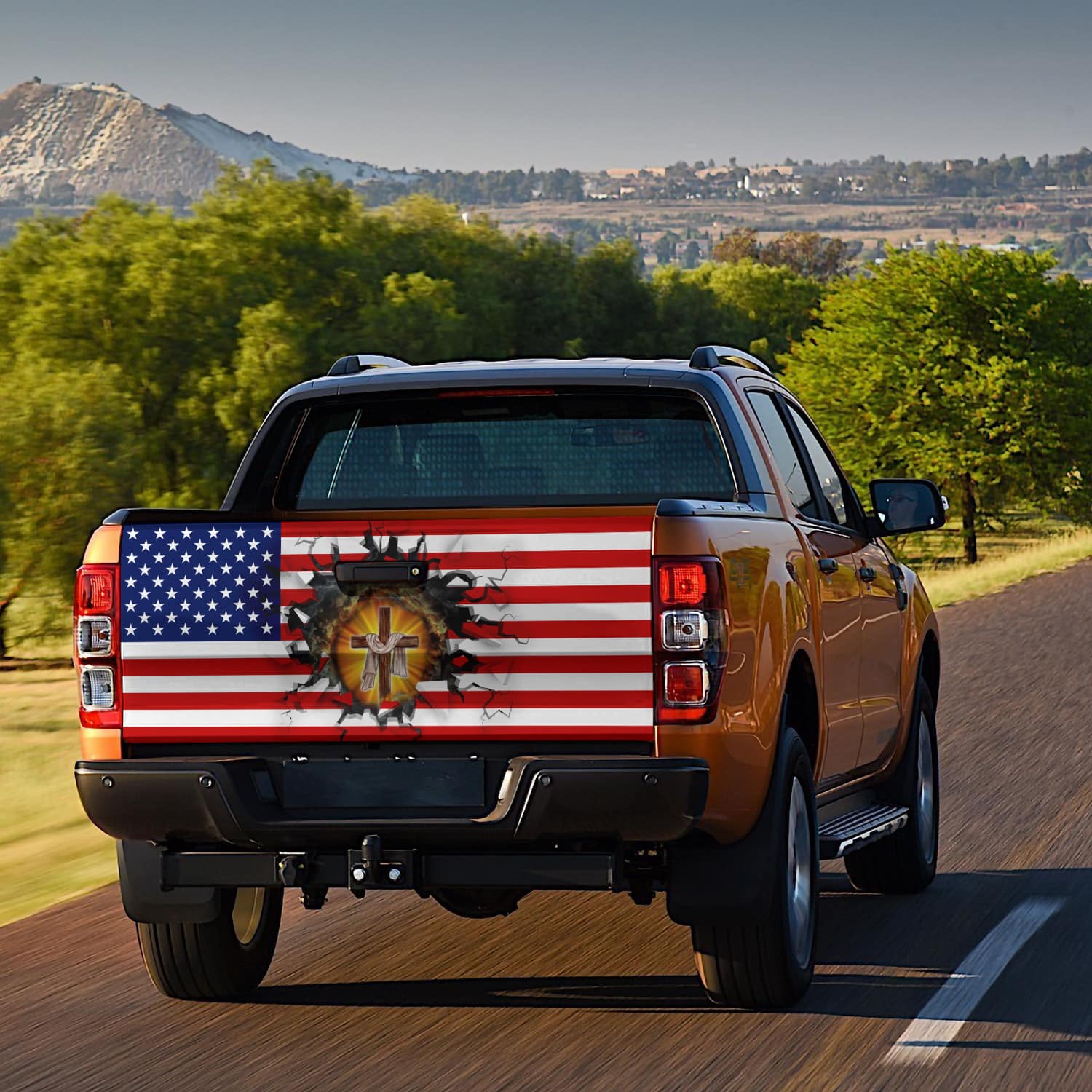 3O. Jesus Cross (4) Tailgate Wrap Mockup 8