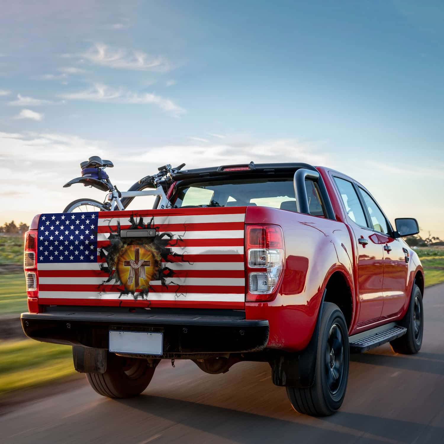 3O. Jesus Cross (4) Tailgate Wrap Mockup 9