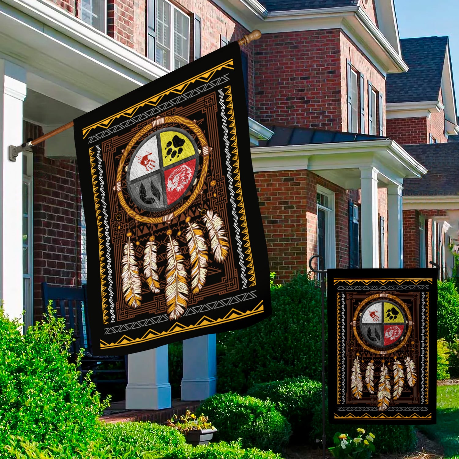 4KT. Four Direction Medicine Wheel-30x40 Garden & House Mockup 2