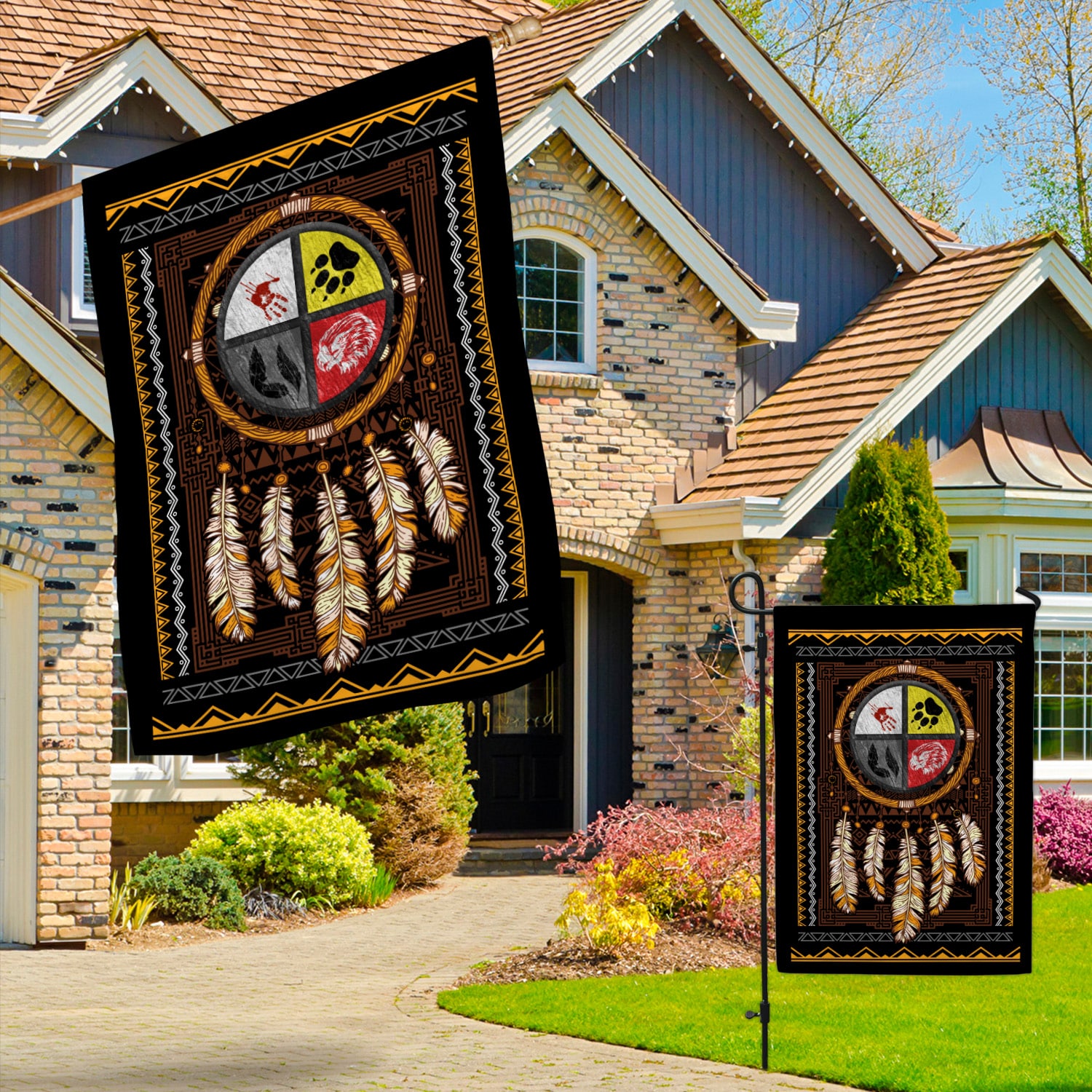 4KT. Four Direction Medicine Wheel-30x40 Garden & House Mockup 3