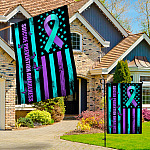 3VT. Suicide Prevention Flag Garden & House Mockup 3