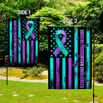 3VT. Suicide Prevention Flag Garden Flag Mockup 2 Side